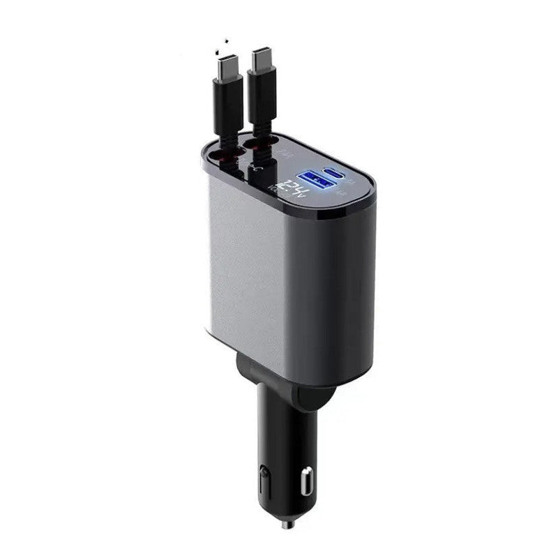 Metal Car Charger 100W Super Fast Charging | USB & TYPE-C Adapter