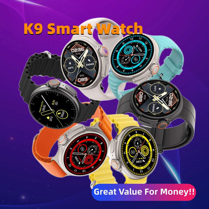 New K9 Smart Watch 1.39 Round Screen |Wireless Charging & NFC Payments
